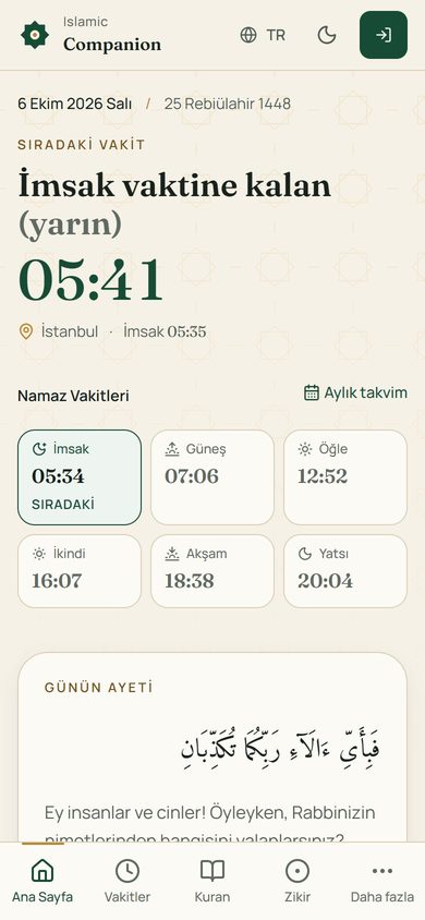 Telefonda awwab.tr ana sayfası: sıradaki namaz vaktine geri sayım